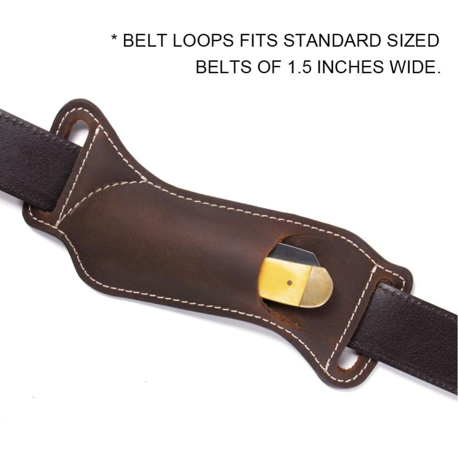 Tas Pinggang Kulit Coklat untu - Edc Carry Belt Leather ulasan dan harga